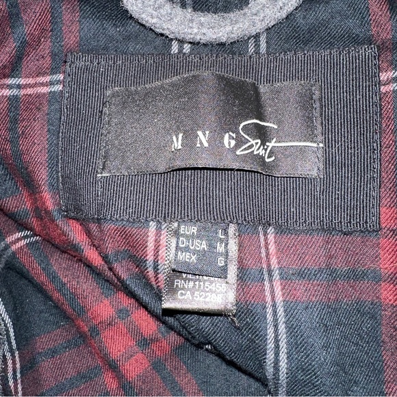 MNG SUIT, WOOL, 3/4 LENGTH, MEN’S GRAY DESIGNER HOODED PEA COAT          Size: M - Picture 15 of 15